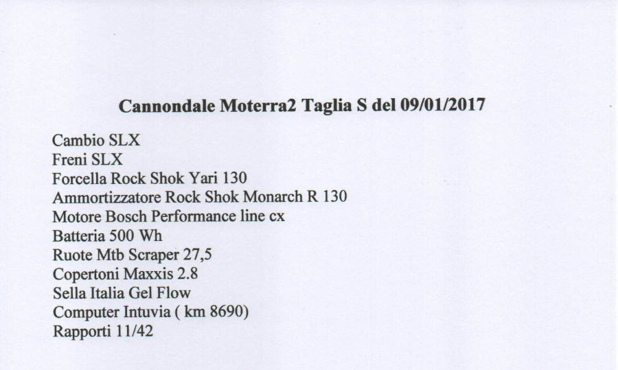 CANNONDALE MOTERRA USATA